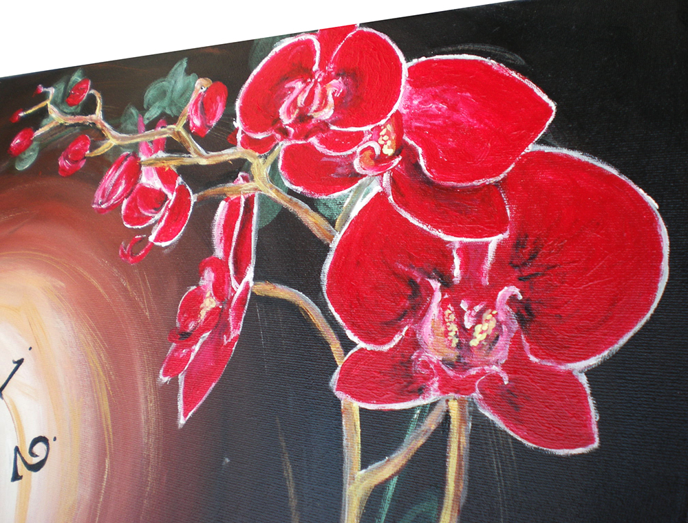 Červená orchidea obraz