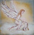Anjel strážca - maľovaný obraz