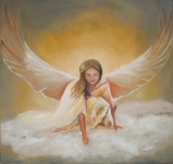 Anjel Ručne maľovaný obraz